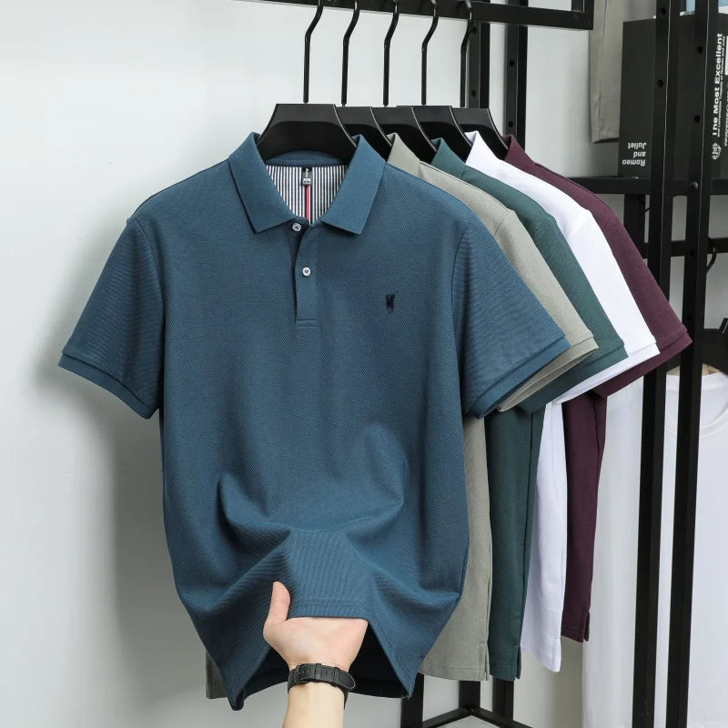 100% pure cotton short sleeved polo shirt high-end luxury brand fashion Paul Pony embroidery golf men's business casual T-shirt
