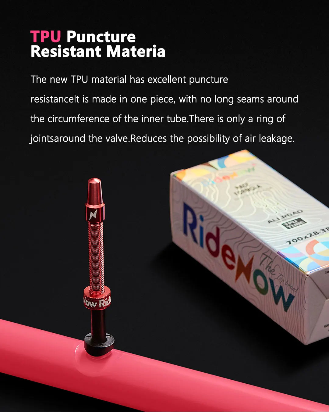 RideNow 700c Tpu Inner Tube 700Cx18-32C/32-47C Road Gravel Bike Plastic Valve & Removable Metal Valve Core External Thread Tube