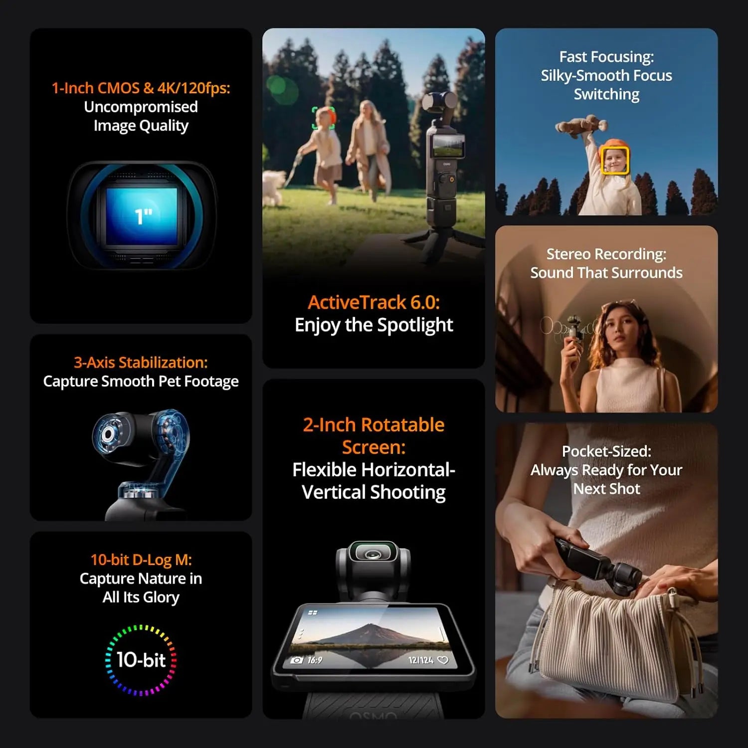[New&Original] DJI OSMO Pocket 3 Powerful 1-Inch Sensor 4K/120fps 2-Inch Rotatable Touchscreen Original Brand New EU Stock