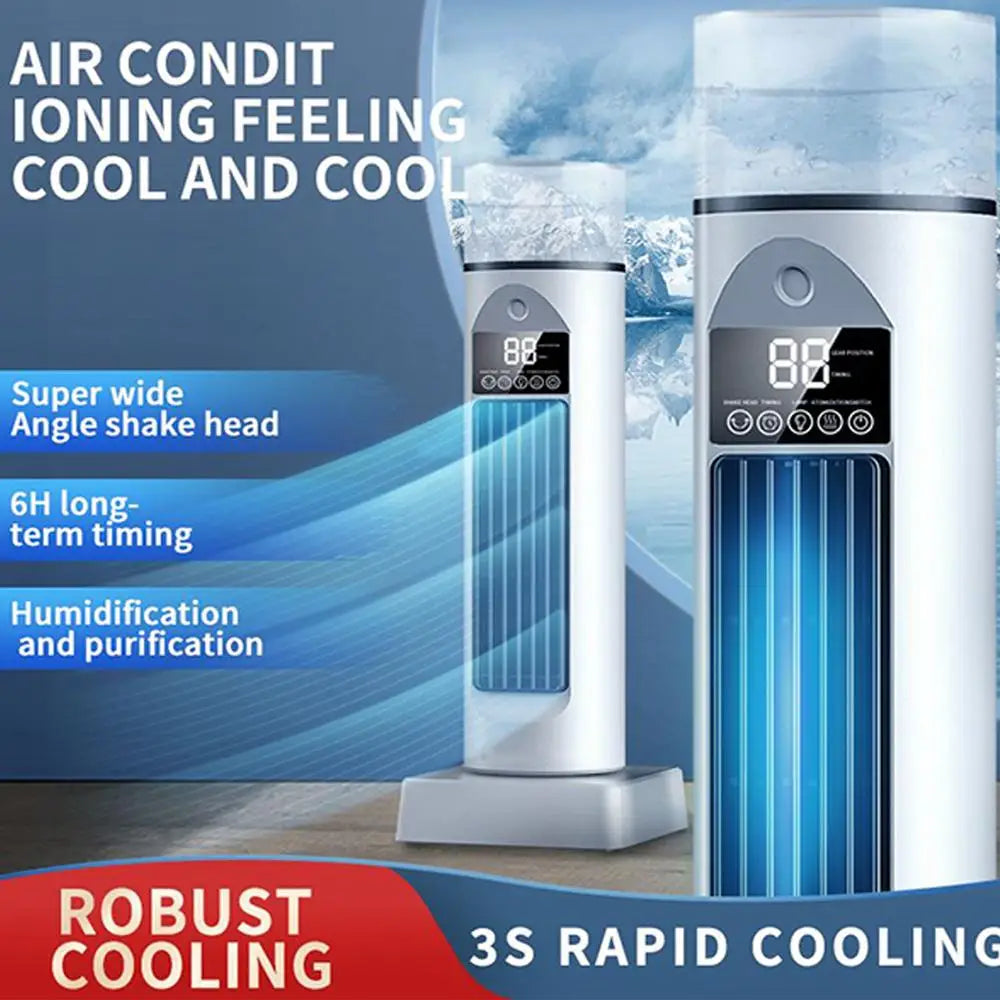 NEW Cold Air Fan Cool Air Fan Persona Air Conditioner Adjustable Speeds Humidifier Cool Gadgets with Timer & Remote