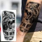 1 Sheet Cobra Snake Dragon Scorpion Temporary Tattoos For Men Women Waterproof Long Lasting Lion Tiger Wolf Fake Tattoo Stickers