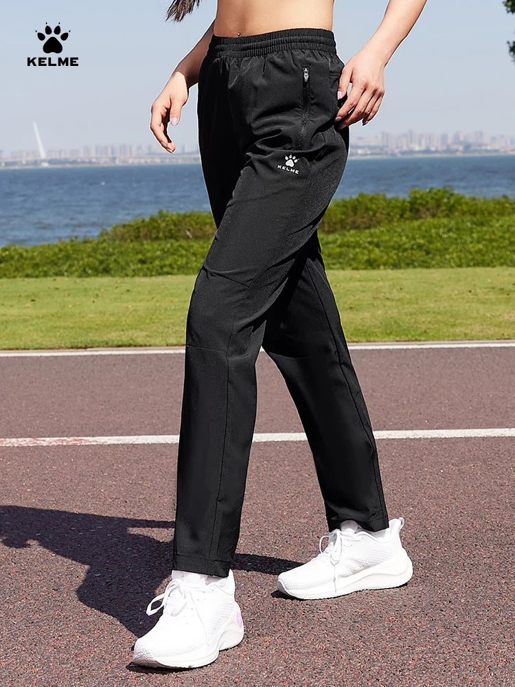 KELME sports pants women thin section summer straight thin casual black running fitness pants