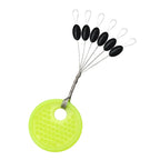 60/120PCS 10/20 Group Set Rubber Silicon Space Bean Sea Carp Fly Fishing Black Rubber Oval Stopper Fishing Float Fishing Bobber