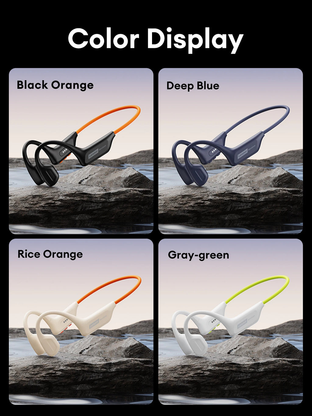 Lenovo S106 True Bone Conduction Headset Bluetooth 6.0 IPX8 Waterproof Headphones 32GB MP3 HIFI Earphones With MIC For Swimming