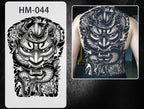 Magic Juice Ink Waterproof Tattoo Stickers Full Back Large Size Herbal Juice Temporary Tattoos Men Body Art Dragon Tiger