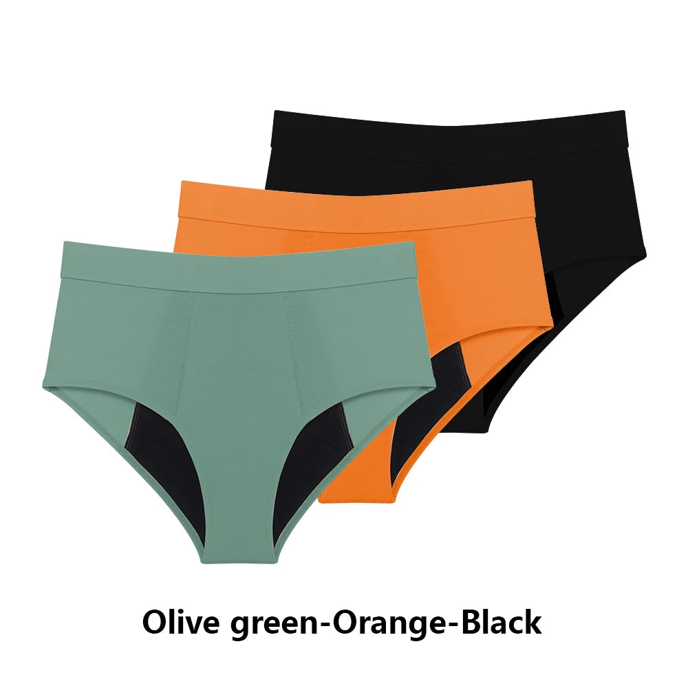 3PCS/Lot Menstrual Panties Woman Very Abundant Flow Menstruation Underwear High Waist Leak Proof Period Panties for Girls Set