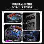 W-KING 100W RMS Bluetooth Speakers, IPX6 Waterproof, V5.3 Portable Party Boombox Wireless Deep Bass/115dB Loud Massive Sound