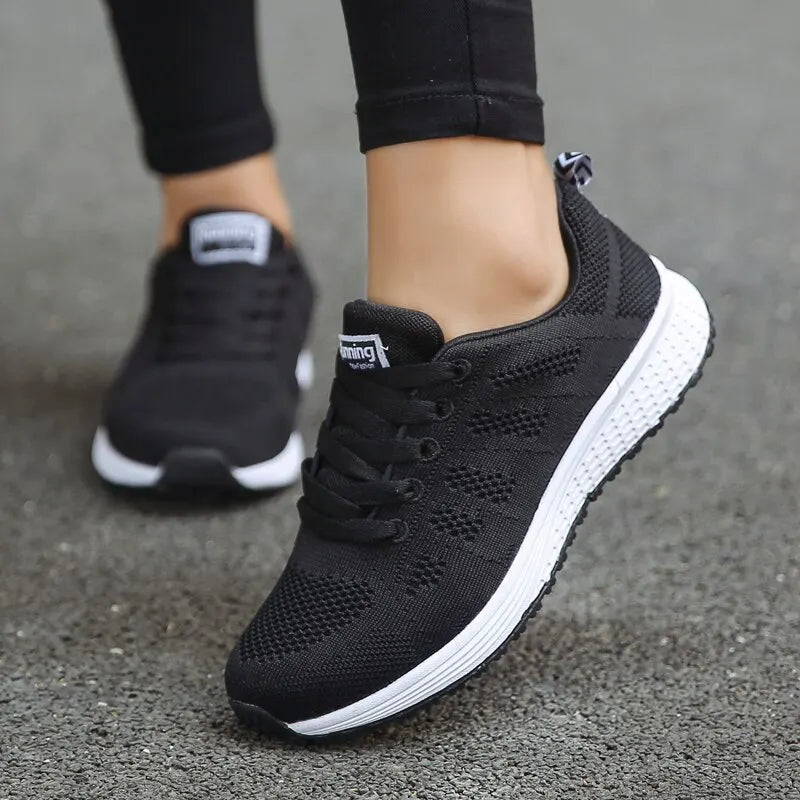 Women Casual Shoes Fashion Breathable Walking Mesh FlatShoesSneakers White Female Footwear Main image