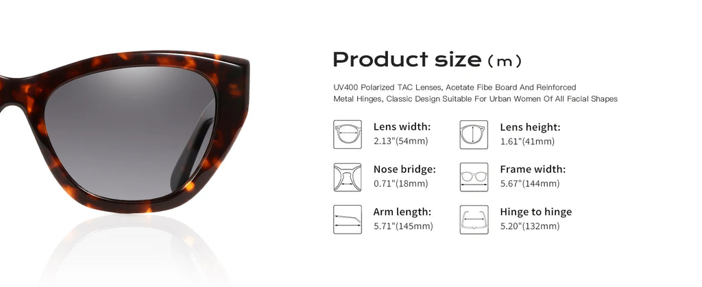 ZENOTTIC Polarized Sunglasses Women Cat-Eye: Trendy Cateye Sunglasses for Woman - Cute Sun Glasses UV400 Protection