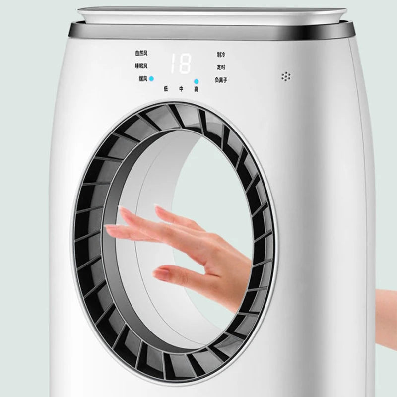 Water-Cooled Air Conditioning Fan Chiller Leafless Electric Refrigeration Cooling Remote Timer Humidifier Conditioner Cooler  EU
