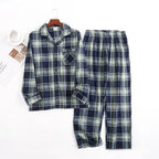 Men's Home Suits Long-sleeved Trousers Suits for Autumn and Winter Pijamas for Men Flannel Plaid Design Pajamas for Men
