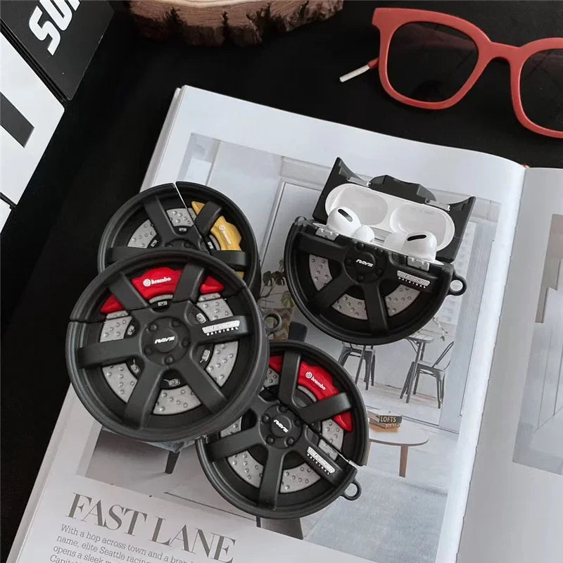 For Airpod Pro 1 2 3 4 Pro 2 Personalized Creative Tires Silicone Case Bluetooth Earbuds Charging Box Protective Earphone Case