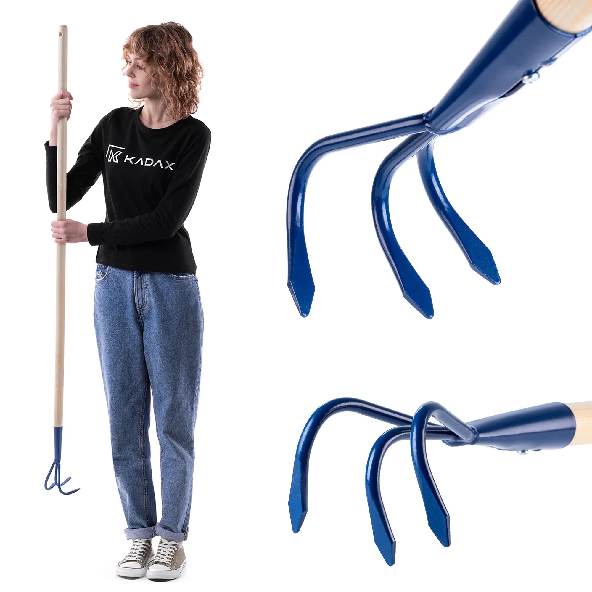 KADAX Cultivator Handheld Soil Pulp Garden 142 cm Earth Strong Claws