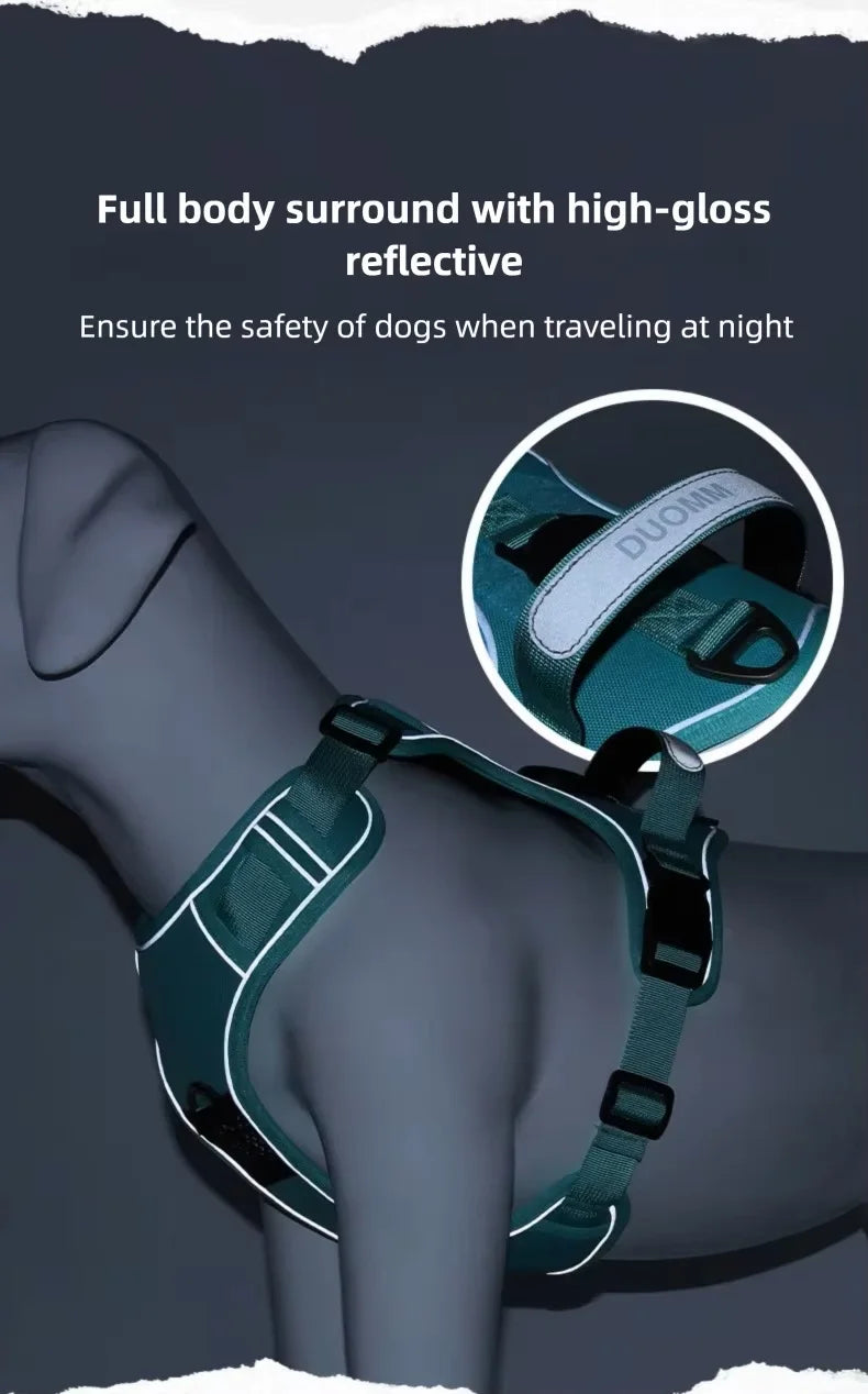 Anti Pull Dog Harness for Large Medium Dogs Reflective Escape Proof Tracker Chest Strap Breathable Adjustable Pet Supplies
