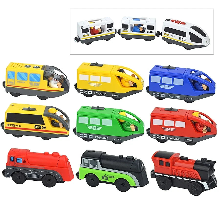 Locomotive Magnetic Car Electric Train Toys Fit All Brand Biro Wooden Diecast Slot Train Track Railway Educational Toys For Kids