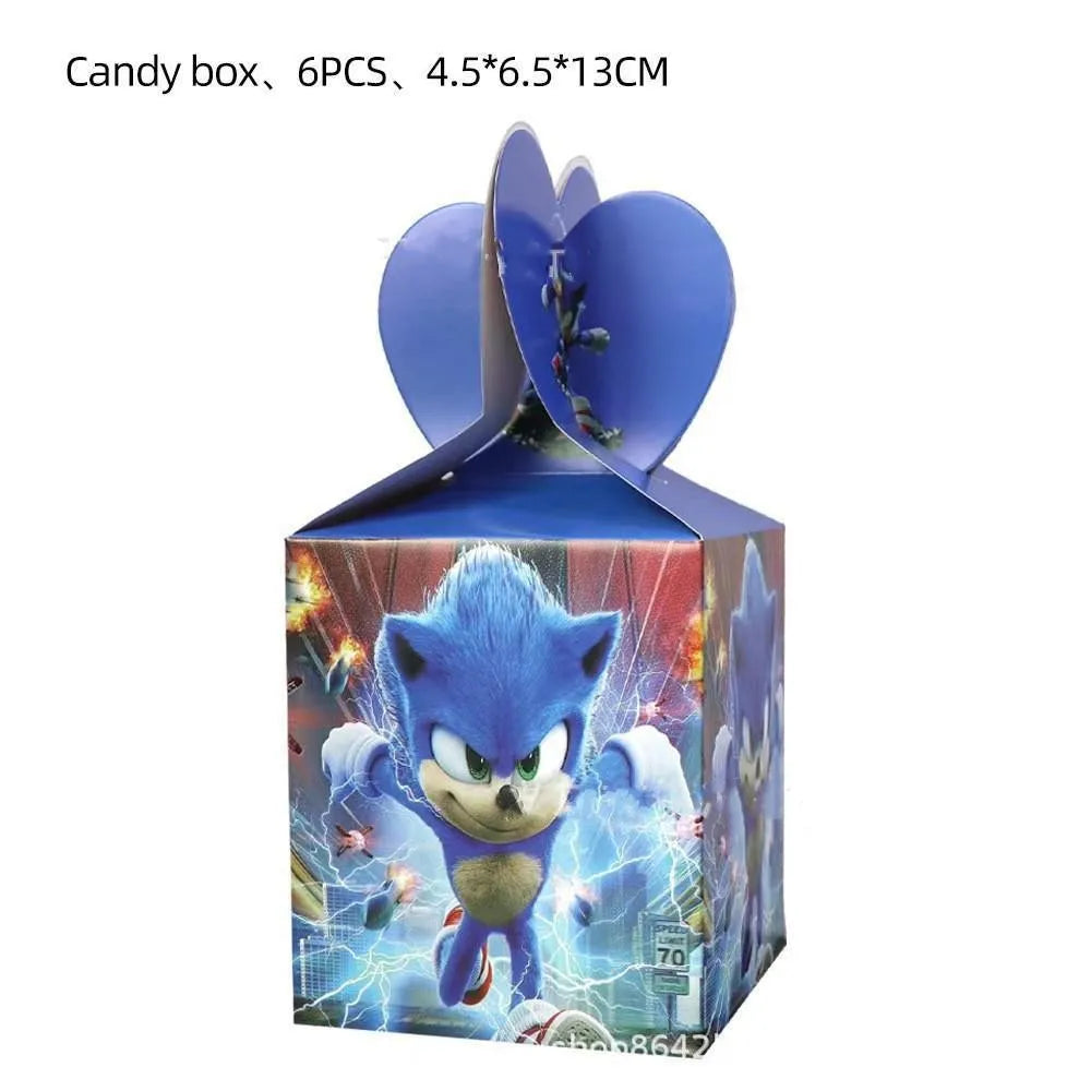 Sonic Birthday Party Decoration Game Hedgehog Balloons  Action Figure Party Paper Plate Towel Cup Tablecloth Toy Kid Gifts