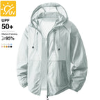 UPF 50+ Sun Protection Clothes Men Women Summer Quick-Drying Hooded Skin Jacket Anti-UV Lightweight Fishing Cycling Hiking Coats