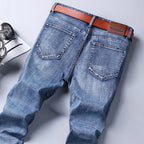 Wthinlee 8 Models Spring Autumn Business Jeans Men Casual Straight Stretch Fashion Classic Work Denim Trousers Brand Clothing