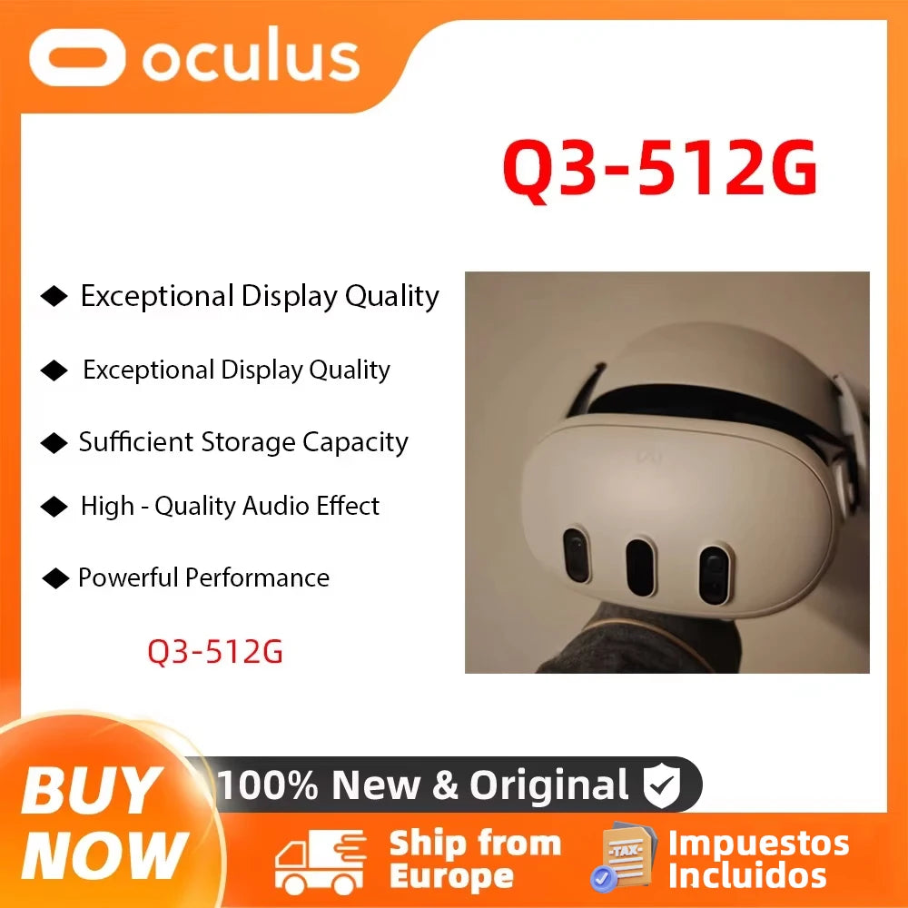 Oculus Quest 3 512G All-IN-ONE Headset With Integrated Head VR headset Motion Sensing Game Console Smart Glasses Quest 3 512g