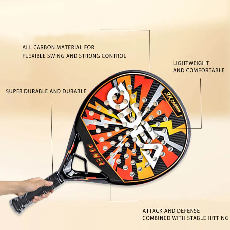 ODEA Beach Tennis Racket Full Carbon Fiber Rough Surface Outdoor Sports Racket For Men Women Adult Senior Player 3K 18K
