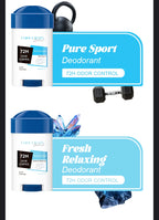 72-Hour Long-Lasting Deodorant Men，Aluminum-Free Fresh Scent，Pure Sport for Gym & Workout，Underarm Odor Body Remove，No Stains