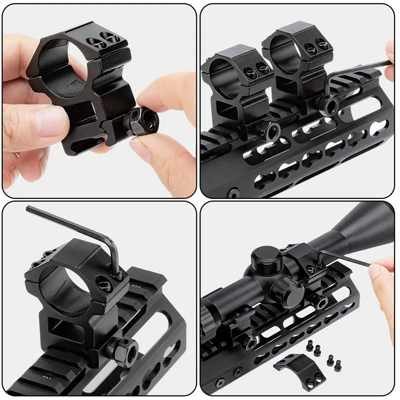 2PCS Hunting Rifle Scope Mount Ring for Dia 25.4mm 30mm 35m Tactical Scope Flashlight 11mm 20mm Picatinny Rail Mount Accessories