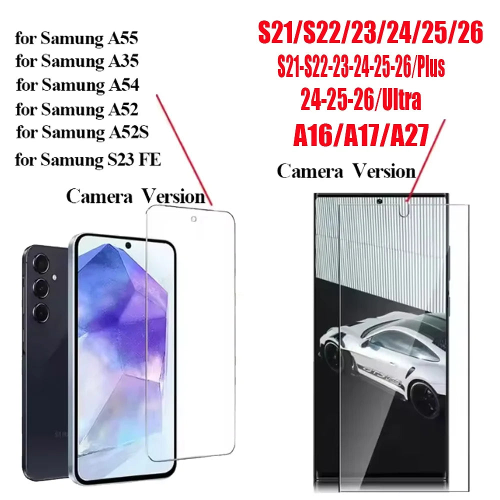 3PCS HD Tempered Glass For Samsung A17 A27 A37 A57 A16 A26 A36 A56 A55 A53 A54 A35 A25 A15 Screen Protector Samsung Galaxy S26 S25 S24 Ultra Cristal Templado S24 FE S23 S22 S21 Plus Secondary image