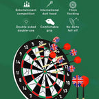 Pro Flocking Dartboard 15-Inch Tournament Indoor Hanging Target Game with 6 Darts - Stable Board for Christmas Birthday Parties