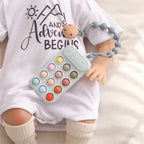 Baby Wooden Bear Phone Teether Toy Telephone Sleeping Pacifier Teething Flip Simulation Phone Toys Early Educational Toy Gifts