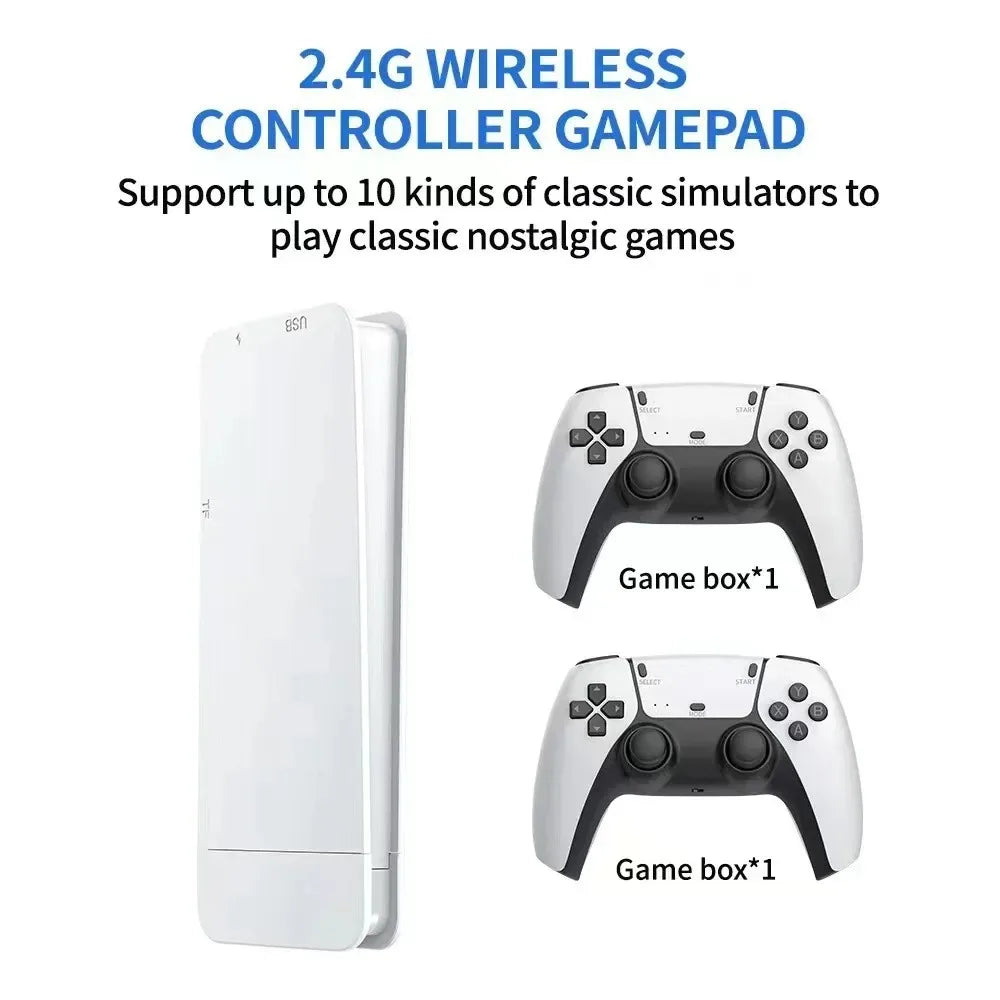 4K 64G Retro Game Console: M15 Game Stick with 40000+ Classic Arcade Games, Dual Wireless Controllers 2-Player TV System