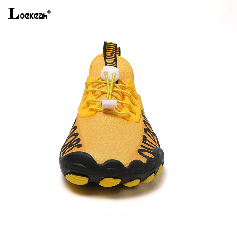 Men Water Sports Shoes Quick Dry Non-Slip Five Finger Shoes Outdoor Wading Swimming Barefoot Aqua Shoes Lightweight Sneakers