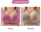 Gathered Side Collection Lifting Underwear Breasts Brassiere Large Size Bra Full Cup Underwear Brassiere No Steel Ring  Bra