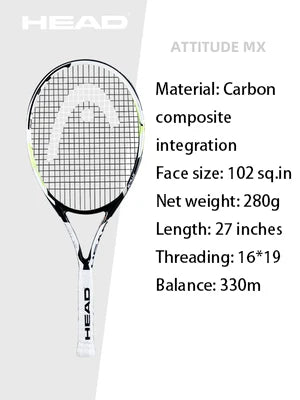 HEAD Carbon Composite Integration Tennis Racket For Beginners Men Women College Students Single Training Racquet