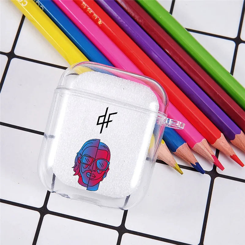 PNL QLF Rapper Singer Earphone Case For Apple AirPods 4 3rd 2 Pro3 Transparent Cover For Airpod 1 3 Letter Protective Box Shell