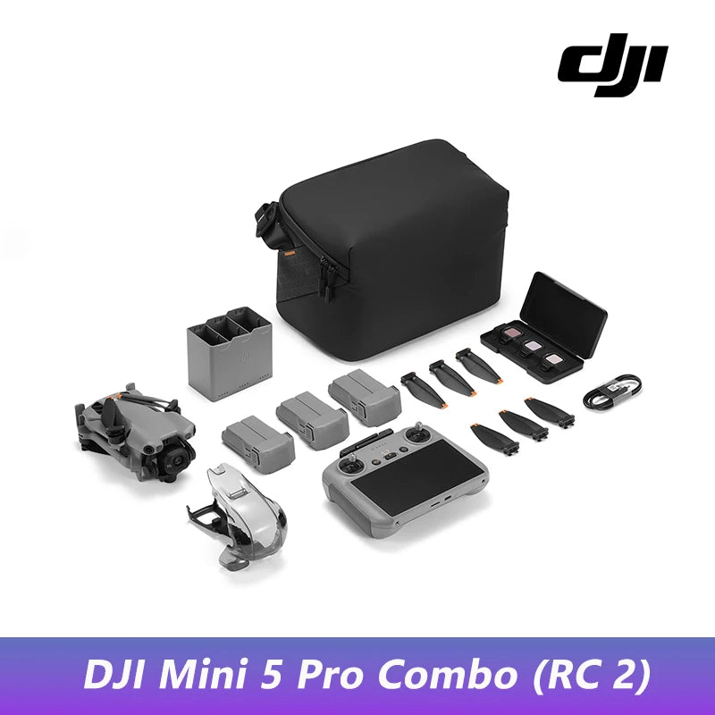DJI Mini 5 Pro Ultra-Light & Foldable Drone with Camera 1-Inch CMOS Omnidirectional Obstacle Sensing ActiveTrack 360° 225° Gimbal Rotation 20km Transmission 4K Drone for Beginners C0
