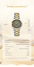 POEDAGAR Fashion Ladies Watch Top Elegant Week Date Woman Clock Quartz Stainless Steel Luminous Waterproof Women's Watches Reloj