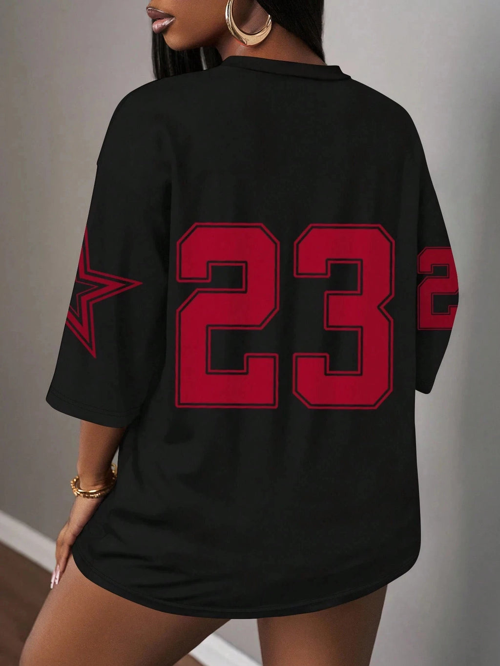  Casual Minimalist Letter NO.23 Graphic T-Shirt For Women Summer Sports Jersey Suitable For Basketball Games Y2k Ladies Clothes