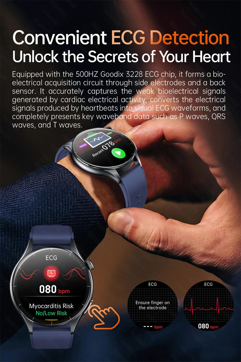 2026 New Smart Watch NFC ECG+PPG Blood oxygen Uric Acid Blood Pressure Sapphire Smartwatch Men For Android iOS Smart watch men