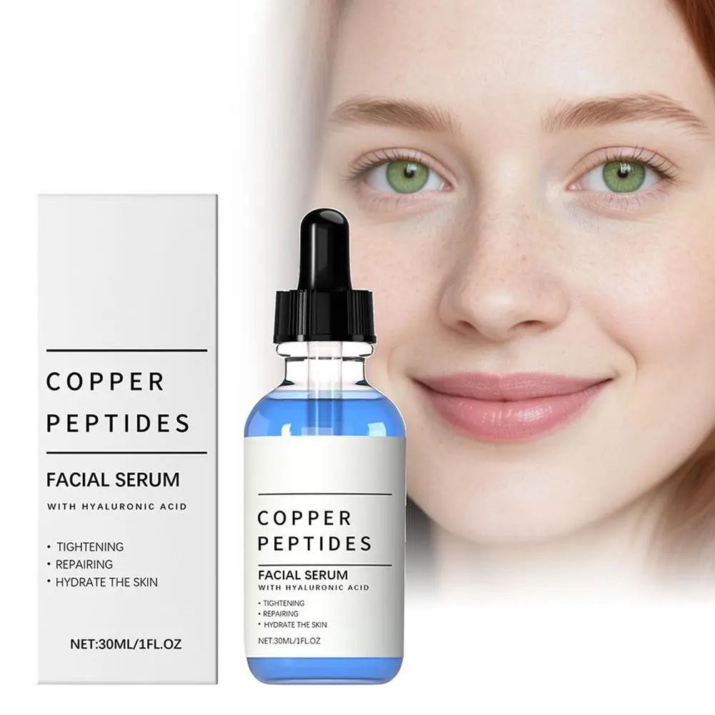 Copper Peptide Serum Anti Wrinkle Remover Antioxidant Tighten Skin Barrier Repair Deep Hydration Hyaluronic Acid Face Serum