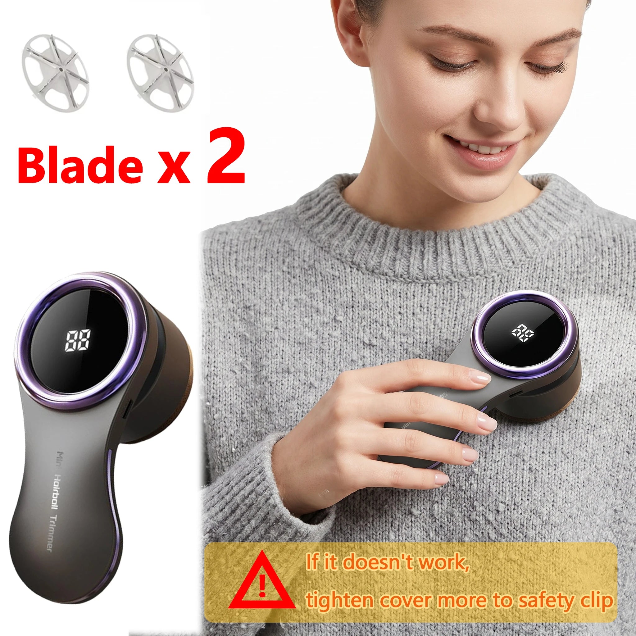 Electric Lint Remover Fabric Shaver LCD Display USB Rechargeable Portable Clothes Fuzz Remover Hair Balls Trimmer for Home Main image