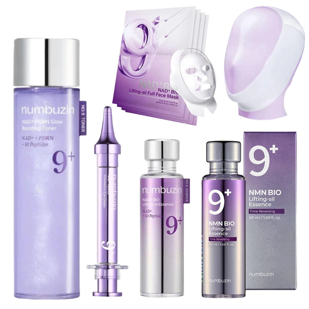 orea Numbuzin NO.9 NAD+ BIO Set - Lifting-sil Mask NMN Essence Retinol Eye Cream, Time Reversing Lift Firm Brighten Skin Care Main image