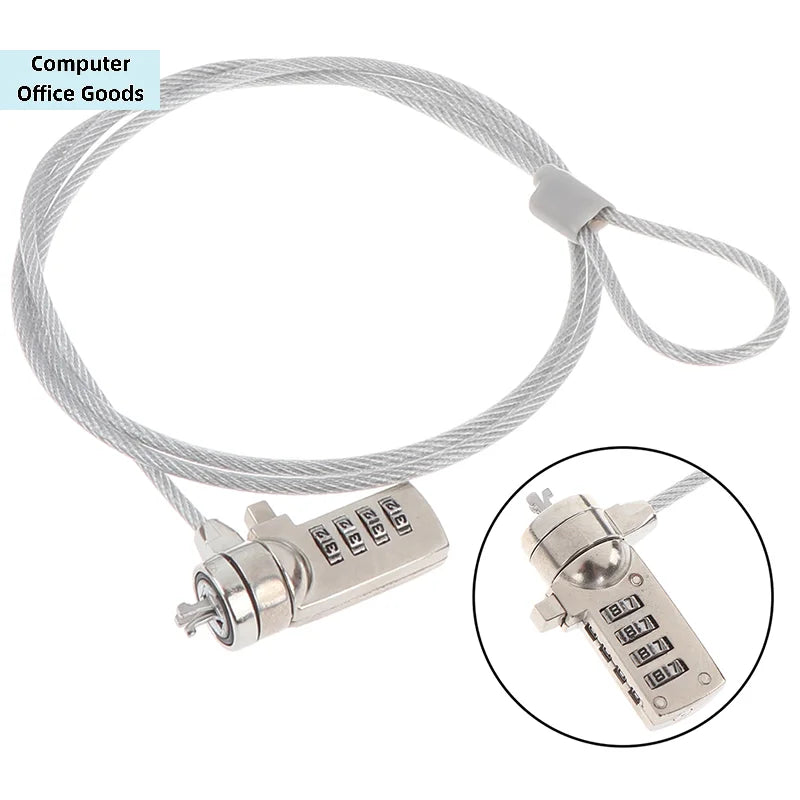 【4 Digit Security Password Computer Lock Anti-theft Chain For Notebook PC Laptop】