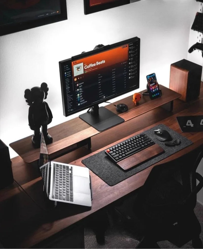 Z1 Monitor Height Increasing Rack Office Luxury Desk Setup E-sports Room Monitor Bracket Wooden Screen Stand with Compartments
