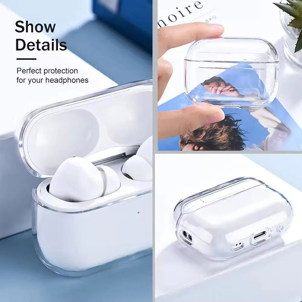 Clear Soft TPU Bluetooth Earphone Case with Lanyard Strap for AirPods Pro 2 2022 2nd Generation Air Pods 3 2 1 Cover Accessories