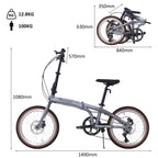 EVERCROSS TECH 20 inch folding bike-7 speeds-frame Ultra-light aluminum-disc brake-EM1