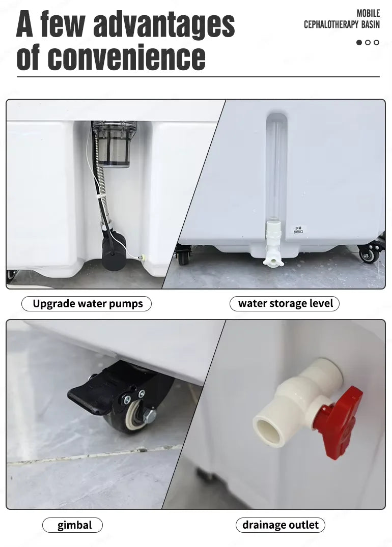 Movable Portable Head Spa Shampoo Basin Multifunctional Hydrotherapy Fumigation Machine Water Circulation Design High Quality
