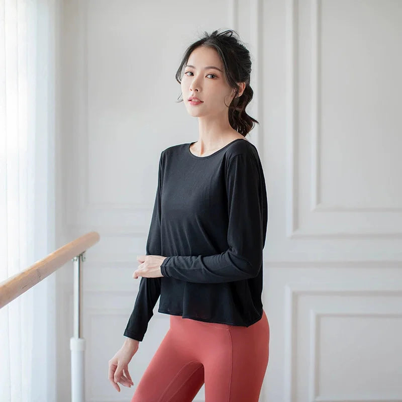 Ultrathin Women's Yoga Shirt Backless Gym Fitness Sportswear Sexy Beauty Back Tops Breathable Loose Running Workout T-shirt