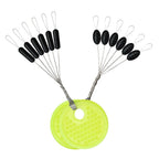 60/120PCS 10/20 Group Set Rubber Silicon Space Bean Sea Carp Fly Fishing Black Rubber Oval Stopper Fishing Float Fishing Bobber
