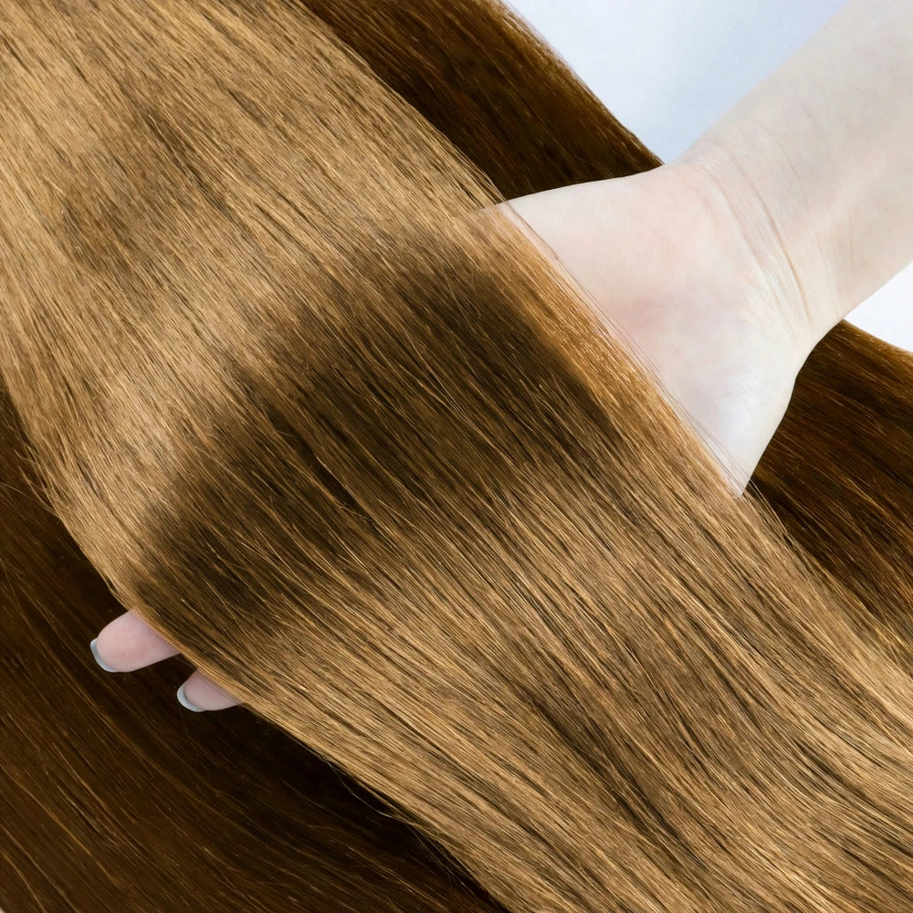 Clip in Hair Extensions Straight 100% Remy Human Hair Clip in Extensions Invisible Seamless Clip ins Hair Extension 8pcs Natural