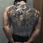 Magic Juice Ink Waterproof Tattoo Stickers Full Back Large Size Herbal Juice Temporary Tattoos Men Body Art Dragon Tiger